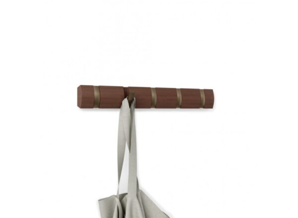 Knagerække Flip 5-hook Lys Walnut - Messing - Image 2