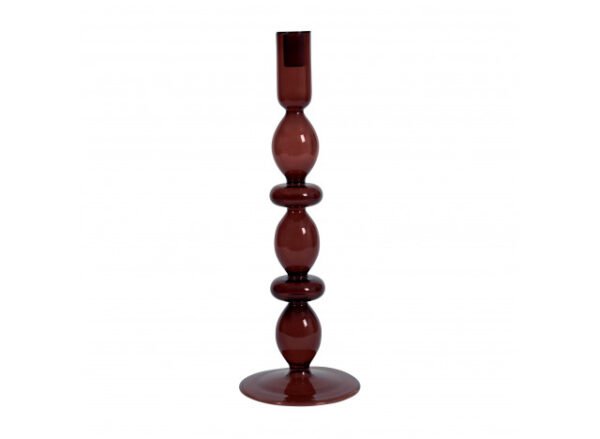 Lysestage Glass Rødbrun H40cm